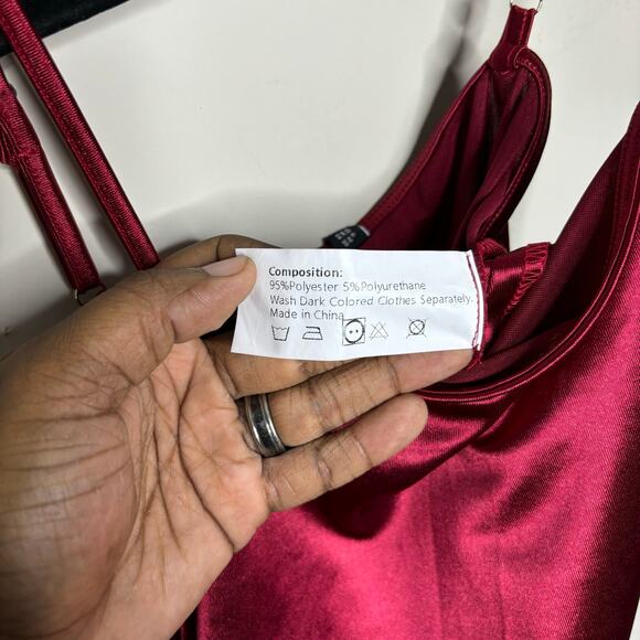 Zaful Burgundy Red Sexy Date Night Rouched Mini Dress Women's Size 6 - Picture 5 of 5